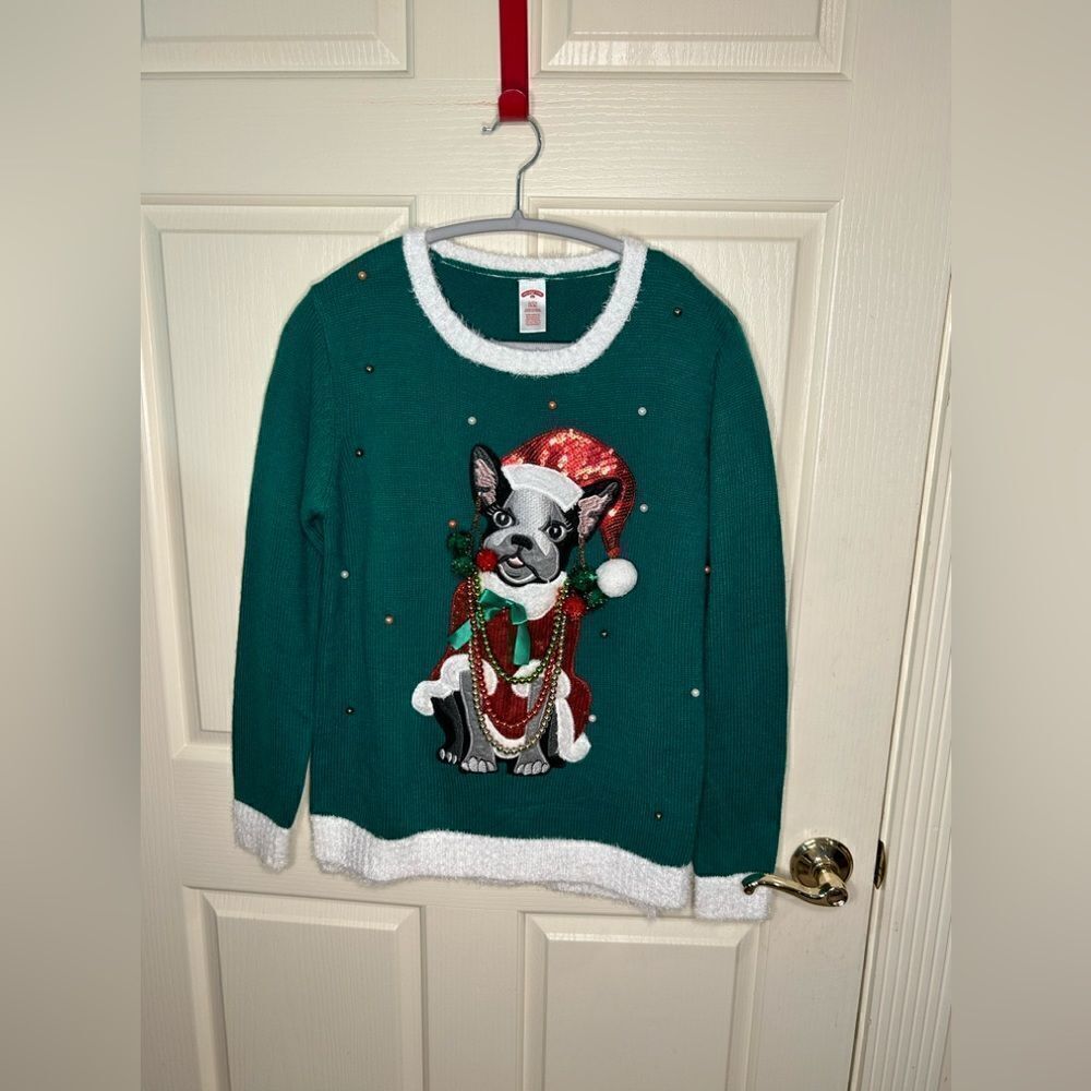 Holiday Time jeweled Santa dog sweater